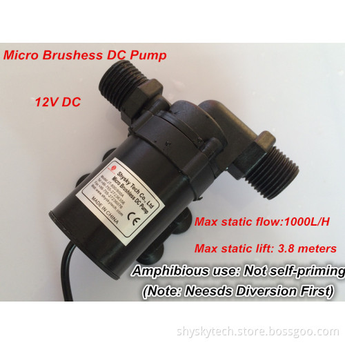 12V DC Water Pump 800/800A-G 1000LPH 3.8M, for Small Garden Fountain, Music Fountain, Other Water Cycle SYS, Submersible